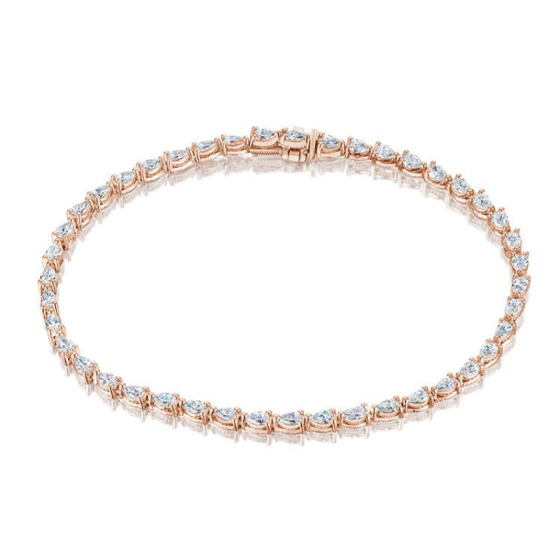 Tacori Pear Diamond Tennis Bracelet in 18k Rose Gold