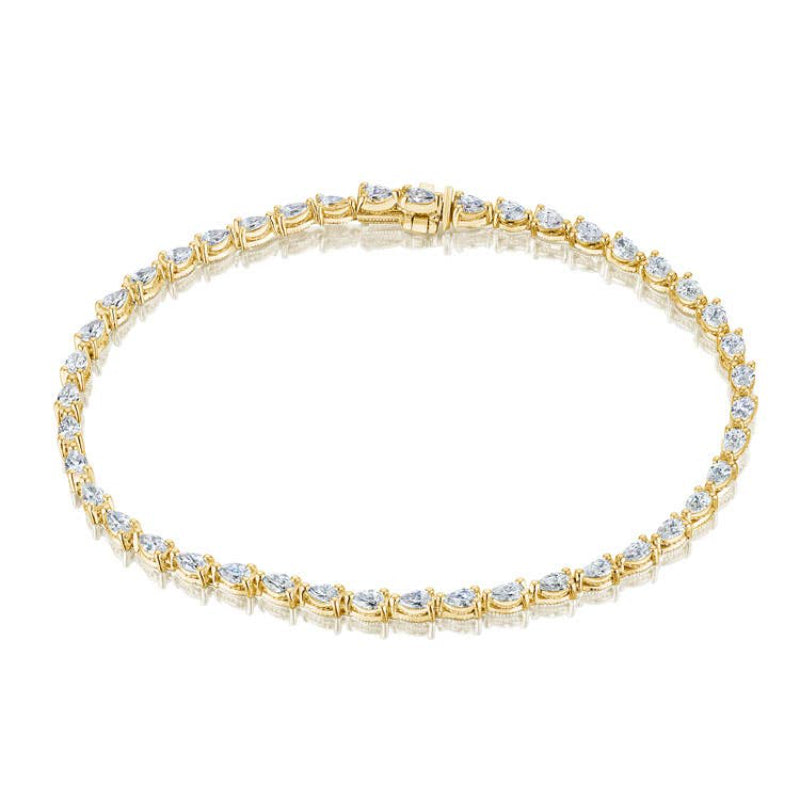 Tacori Pear Diamond Tennis Bracelet in 18k Yellow Gold
