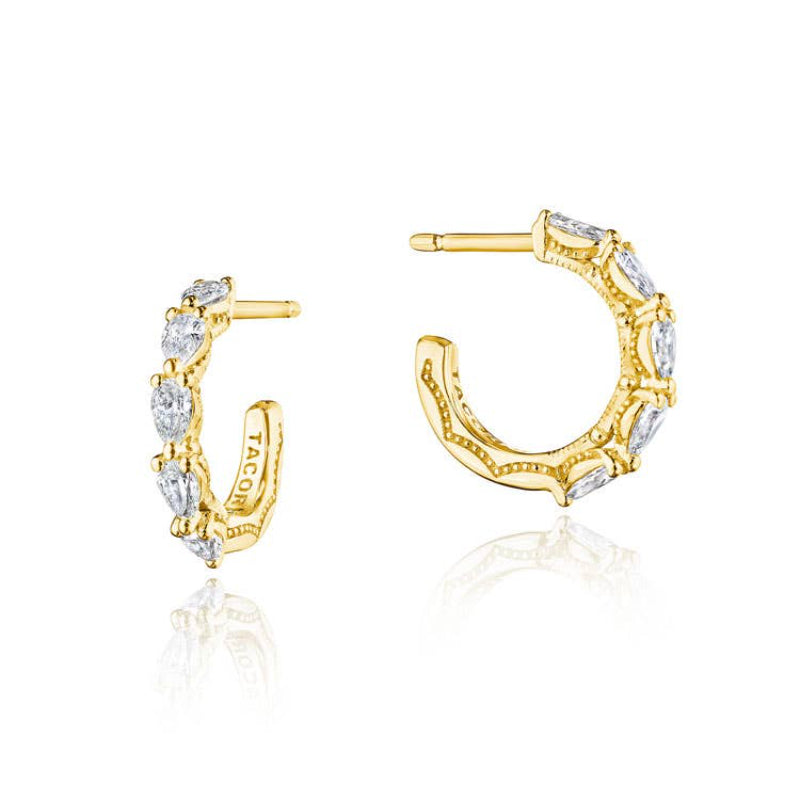 Tacori Small Hoop Earrings in 18k Yellow Gold - 12.90mm