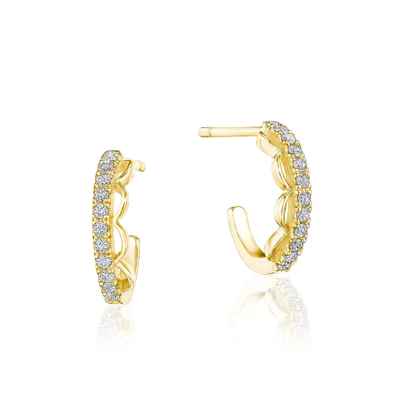 Tacori Open Crescent Diamond Huggie Earrings