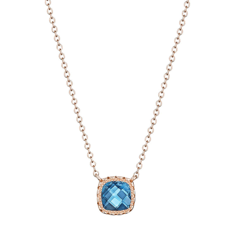 Tacori Petite Cushion Gem Necklace with London Blue Topaz