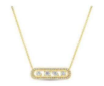 18K Yellow Uneek Alexandria Collection Bar Pendant