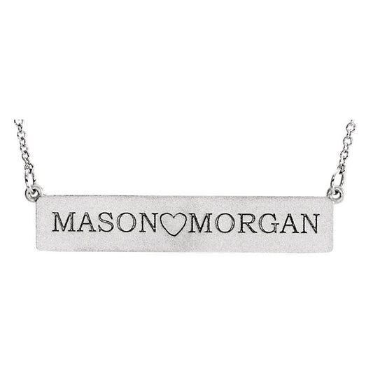 Sterling Silver Bar 18" Necklace