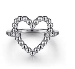 925 Sterling Silver Bujukan Heart Diamond Ladies Ring