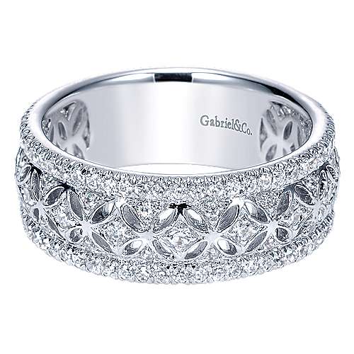 14k White Gold Stackable Ladies Ring