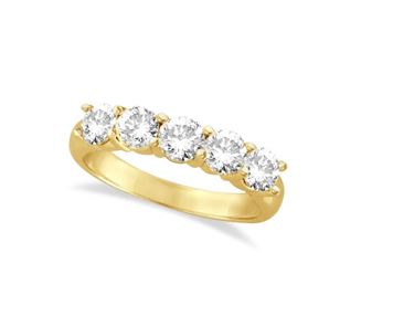14K Yellow 5 Stone Lab Grown Diamond Band 1 1/2tw