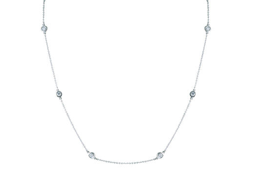 14K White 1/2tw Lab Grown Diamonds by the Yard 18" Chain