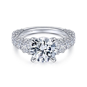 14K White Gold Round Diamond Engagement Ring