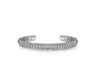 Sterling Silver Bujukan Beaded Open Bangle