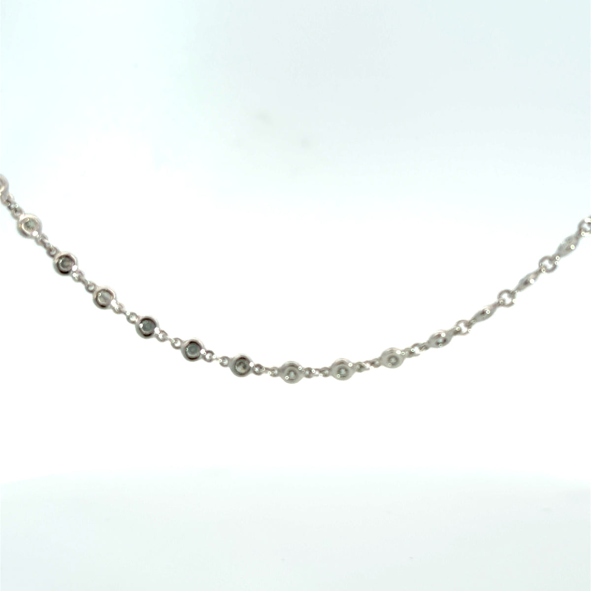 Lady's White 14 Karat By The Yard Lab Grown Diamond Necklace Length 18 With 75 = 1.97Twt Round G/H Si2 Diamonds