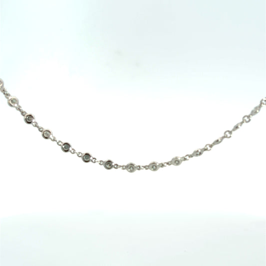 Lady's White 14 Karat By The Yard Lab Grown Diamond Necklace Length 18 With 75 = 1.97Twt Round G/H Si2 Diamonds