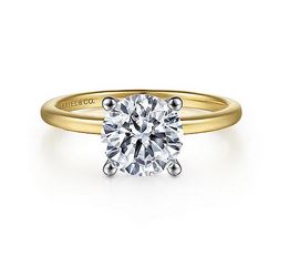 14k White-yellow Gold Diamond Engagement Ring - 0 ct