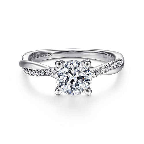 14k White Gold Round Diamond Engagement Ring