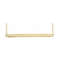14K Yellow Gold Engravable Four-Sided Bar 18" Necklace