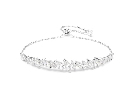 Mesmera bracelet Marquise cut, White, Rhodium plated
