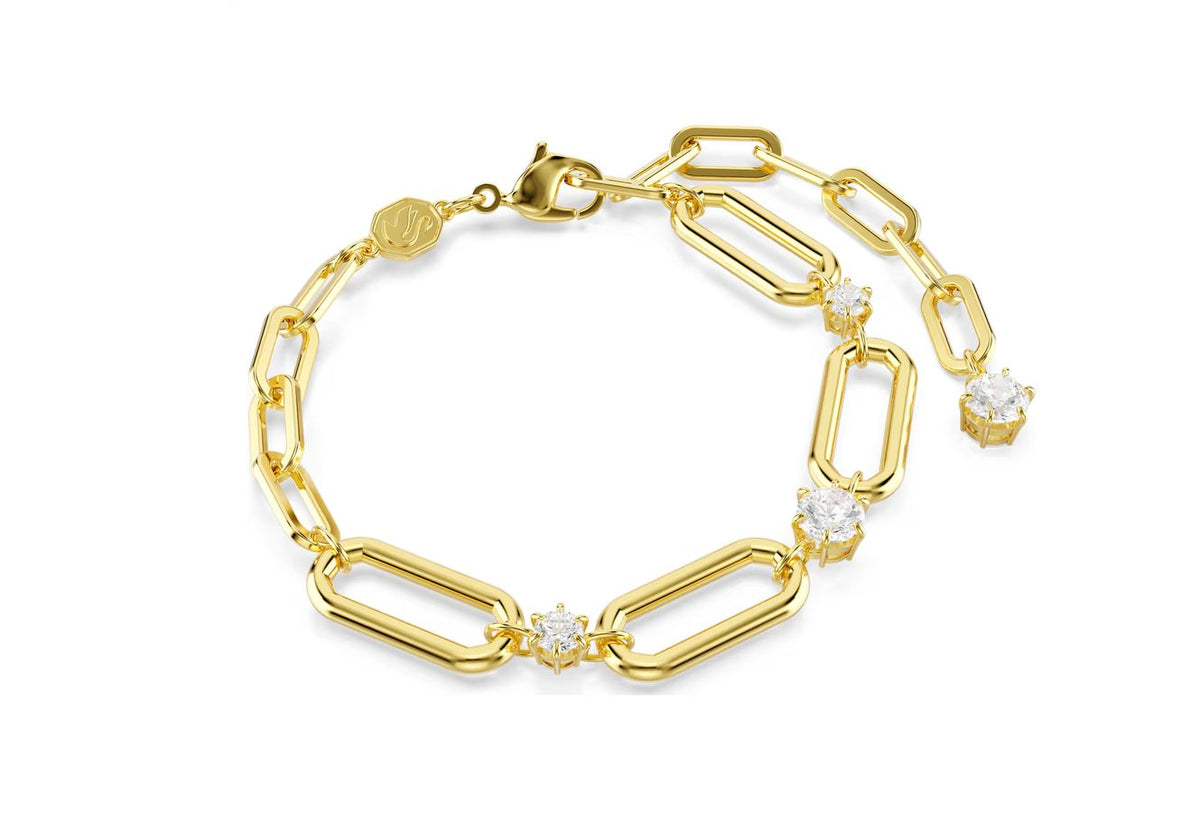 Constella bracelet White, Gold-tone plated