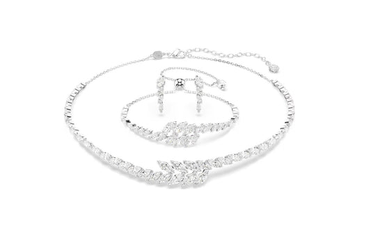 Mesmera set Set (3), Marquise cut, White, Rhodium plated
