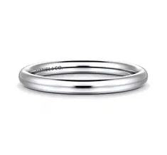 14k White Gold Wedding Band