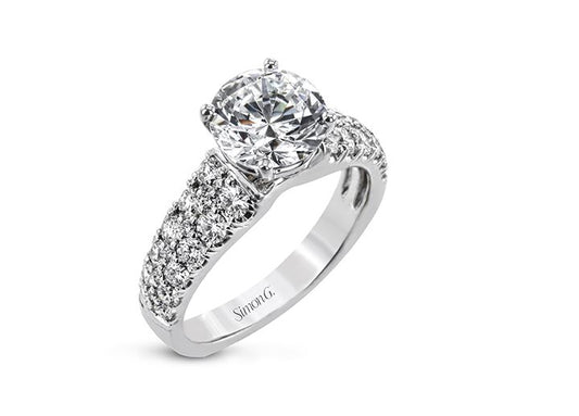 White 18 Karat Wide Ring Size 6.5 With = 0.96Tw Round G Vs1 Diamonds