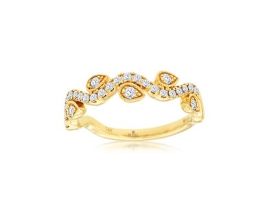 Lady's Yellow 14 Karat Stackable Wedding Band Size 6.5 With = 0.38Tw Round I I1 Diamonds