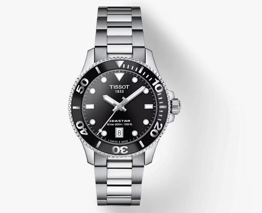 Seastar PW80 Men's Stainless Steel with Black Index Dial