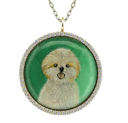 Lady's Yellow 14 Karat Medallion Pendant Length 18 With 56 = 0.25Tw Round G Vs1 Diamonds