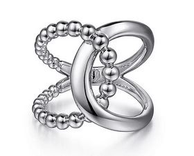 925 Sterling Silver Bujukan Interlocking Wide Band Ring