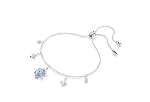 Magic bracelet Snowflake, Blue, Rhodium plated
