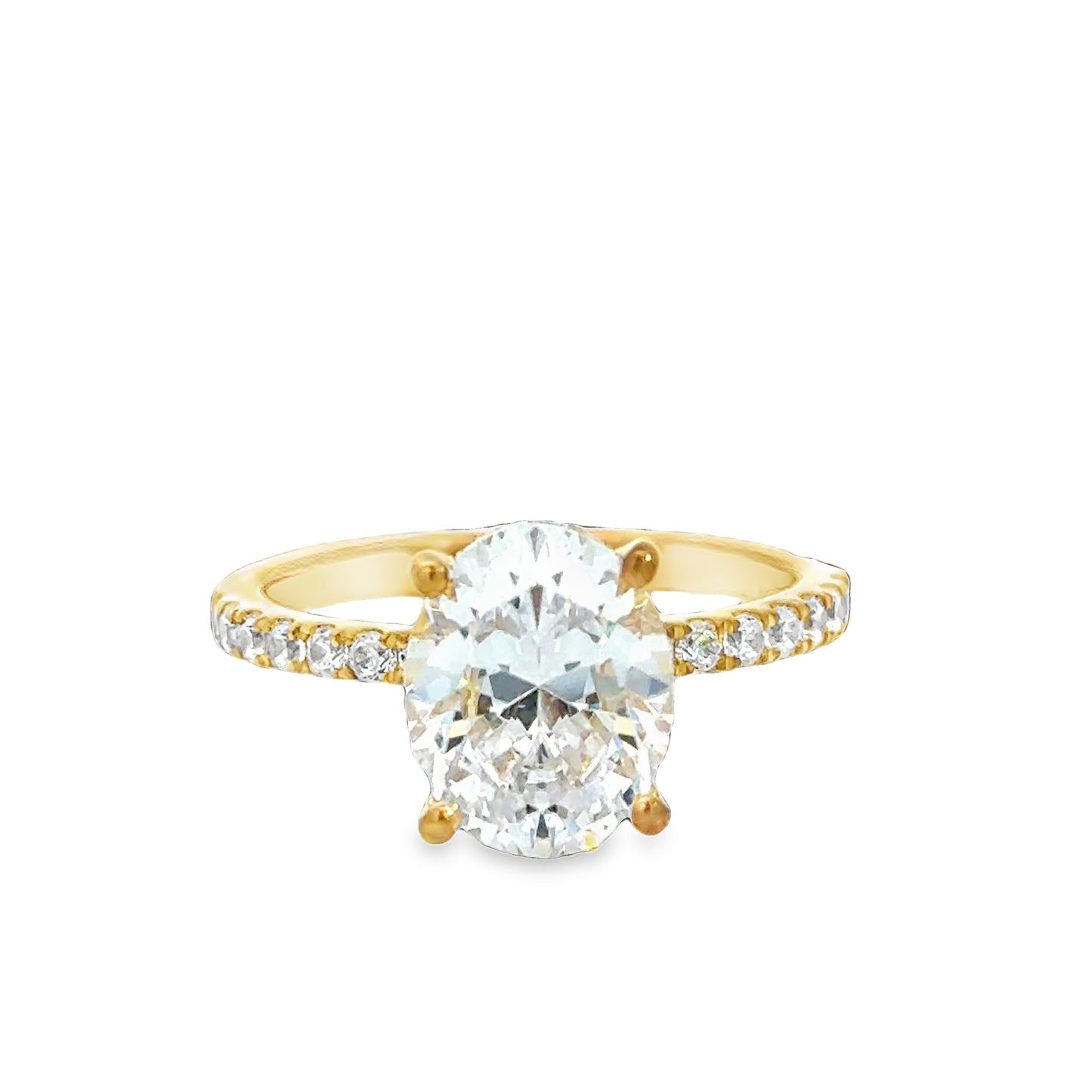 Yellow 18 Karat Hidden Halo Ring Size 6.5 With = 0.32Tw Round G Vs1 Diamonds