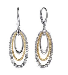 925 Sterling Silver And 14k Yellow Gold Bujukan Rope Drop Earrings