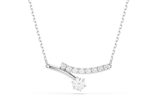 Matrix necklace Round cut, White, Rhodium plated