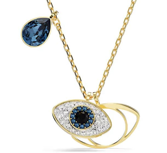 Symbolica pendant Evil eye, Blue, Gold-tone plated