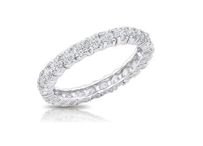 14K White 4cttw Lab Grown Diamond Eternity Band
