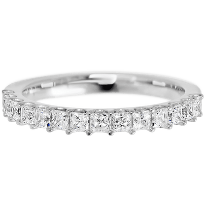 18K White Gold band with 15 Princess Lab Grown Diamond having TCW-.9