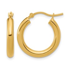 Leslie's 10K 3mm Polished Hinged Hoop Earrings 20mm