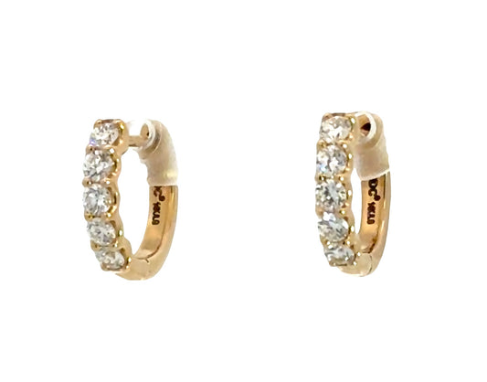 14K Yellow 1/2tw Lab Grown Diamond Hoops