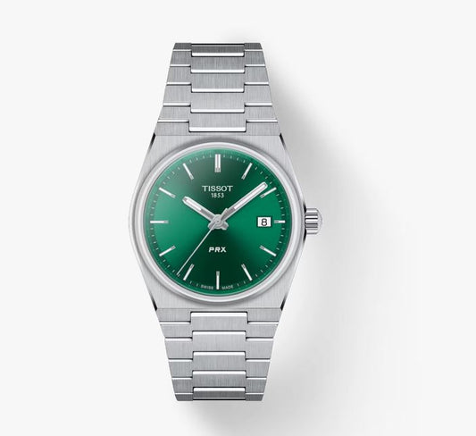 PRX 40205 Unisex Stainless Steel with Green Index Dial