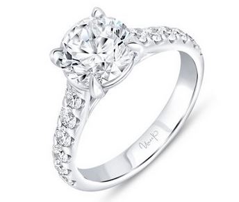 14K White Uneek Timeless Collection Straight Engagement Ring