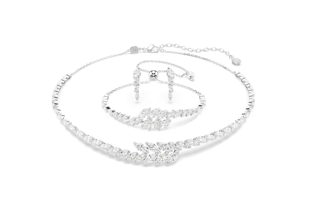 Mesmera set Set (3), Marquise cut, White, Rhodium plated
