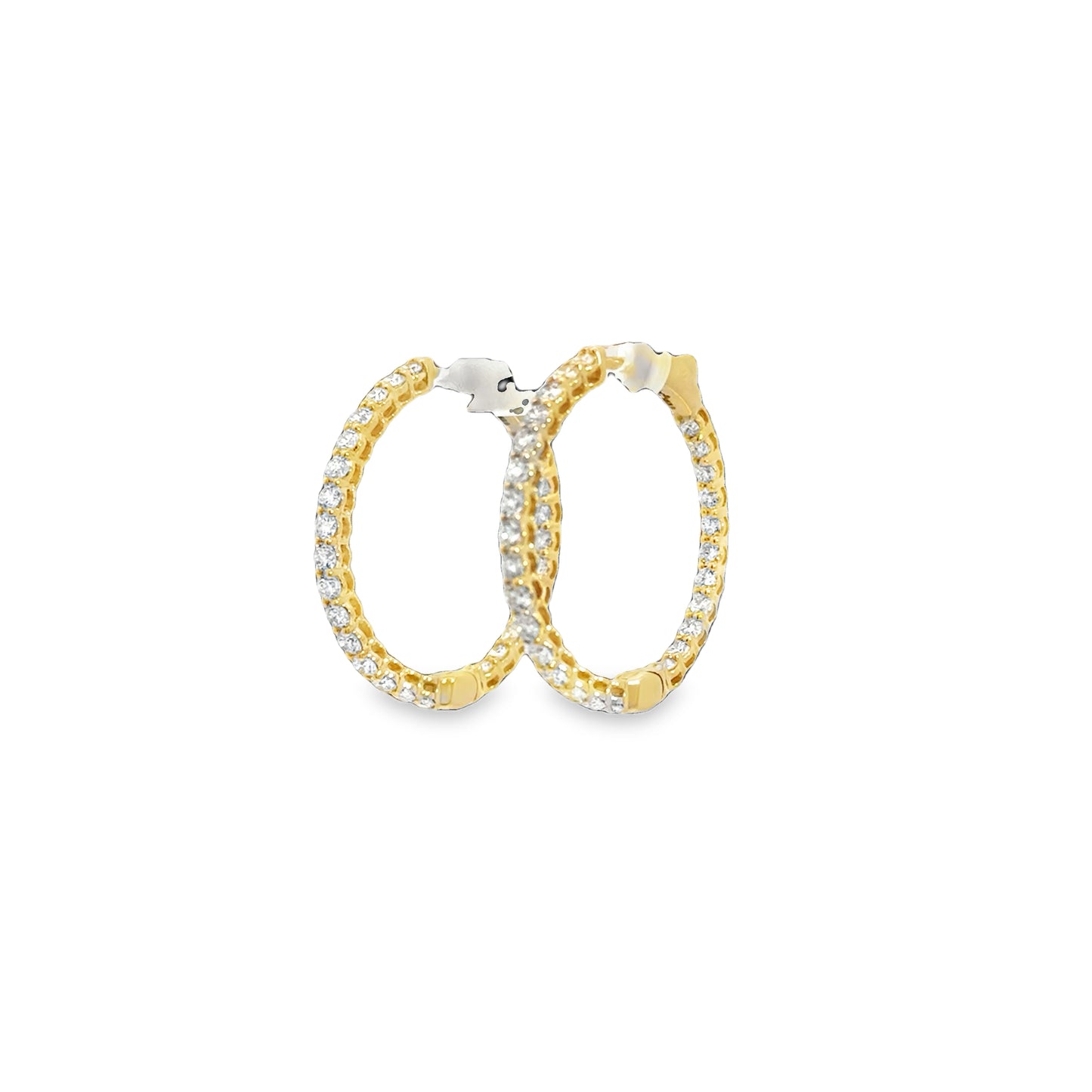14K Yellow 2tw Lab Grown Diamond Hoops