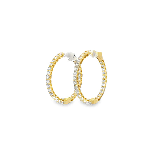 14K Yellow 2tw Lab Grown Diamond Hoops