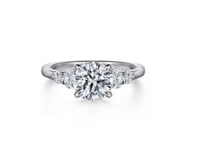 14K White Gold Round Diamond Engagement Ring