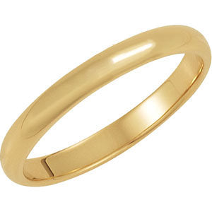 14K Yellow 4mm Half Round Band