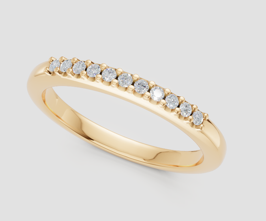 14K Yellow 1/10tw Diamond Prong Band