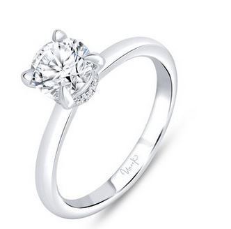 14K White Uneek Timeless Collection Solitaire Engagement Ring
