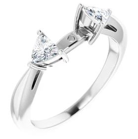 14K White 1/3 CTW Natural Diamond Peg Shank with 4.6 mm span