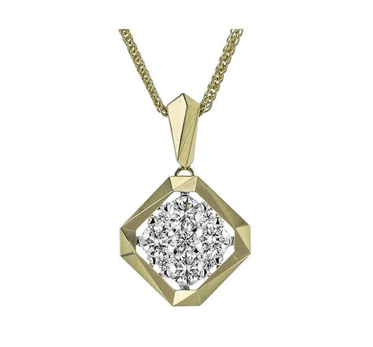 Lady's Two-Tone 18 Karat Drop Pendant Length 18