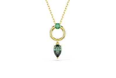 Mesmera pendant Mixed cuts, Green, Gold-tone plated