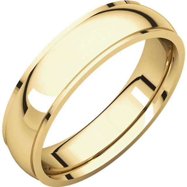 14K Yellow 4mm Comfort Fit Edge Band