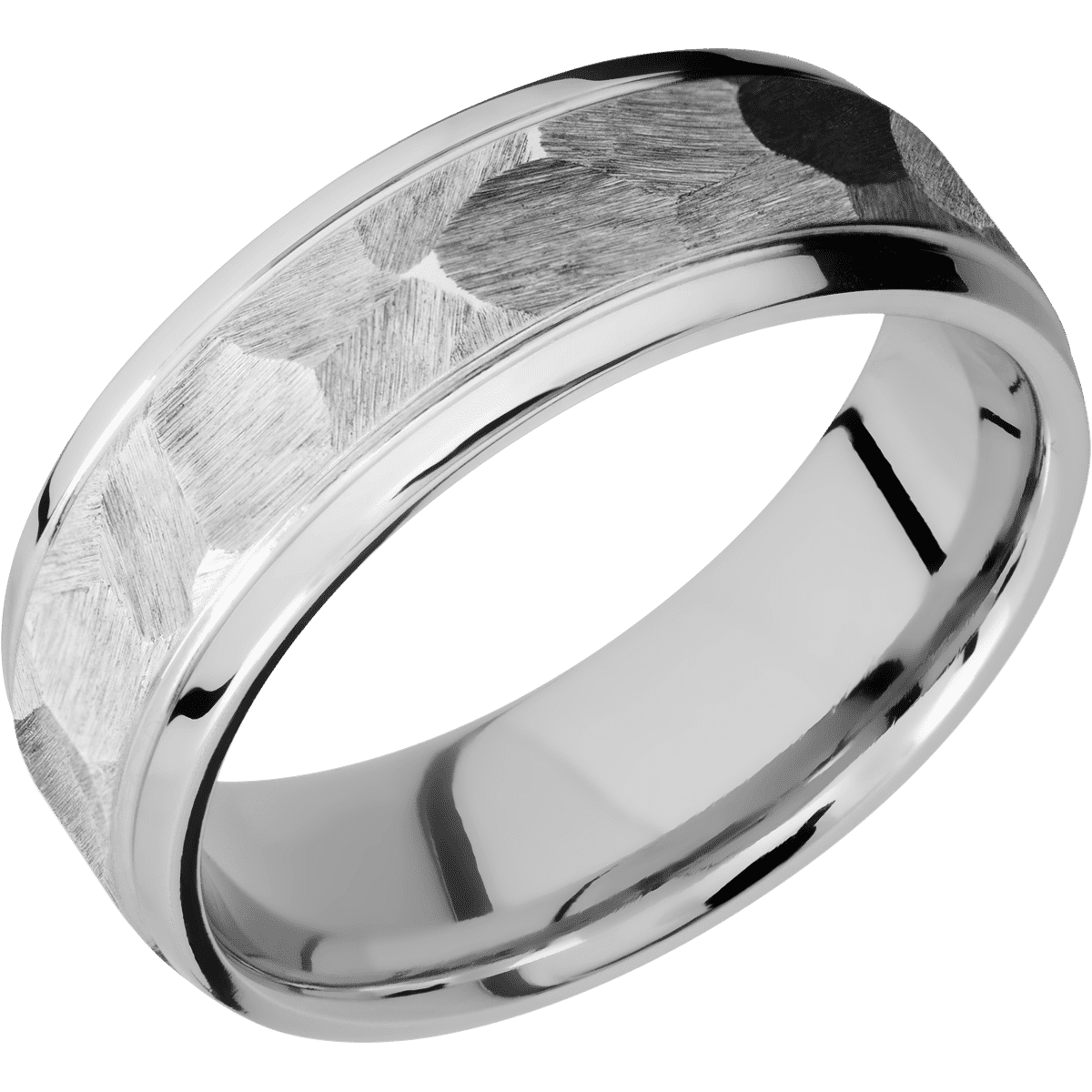 18K White Gold + Rock , Polish Finish